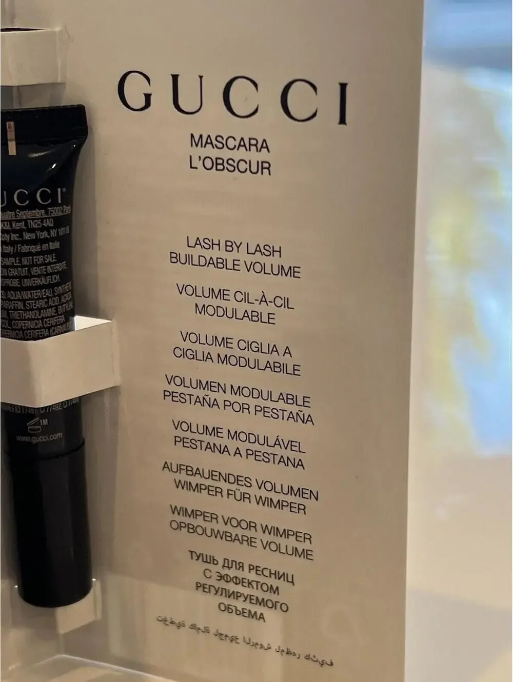 GUCCI Lash By Lash L'Obscur Length Mascara Black .03oz Trial Size NEW